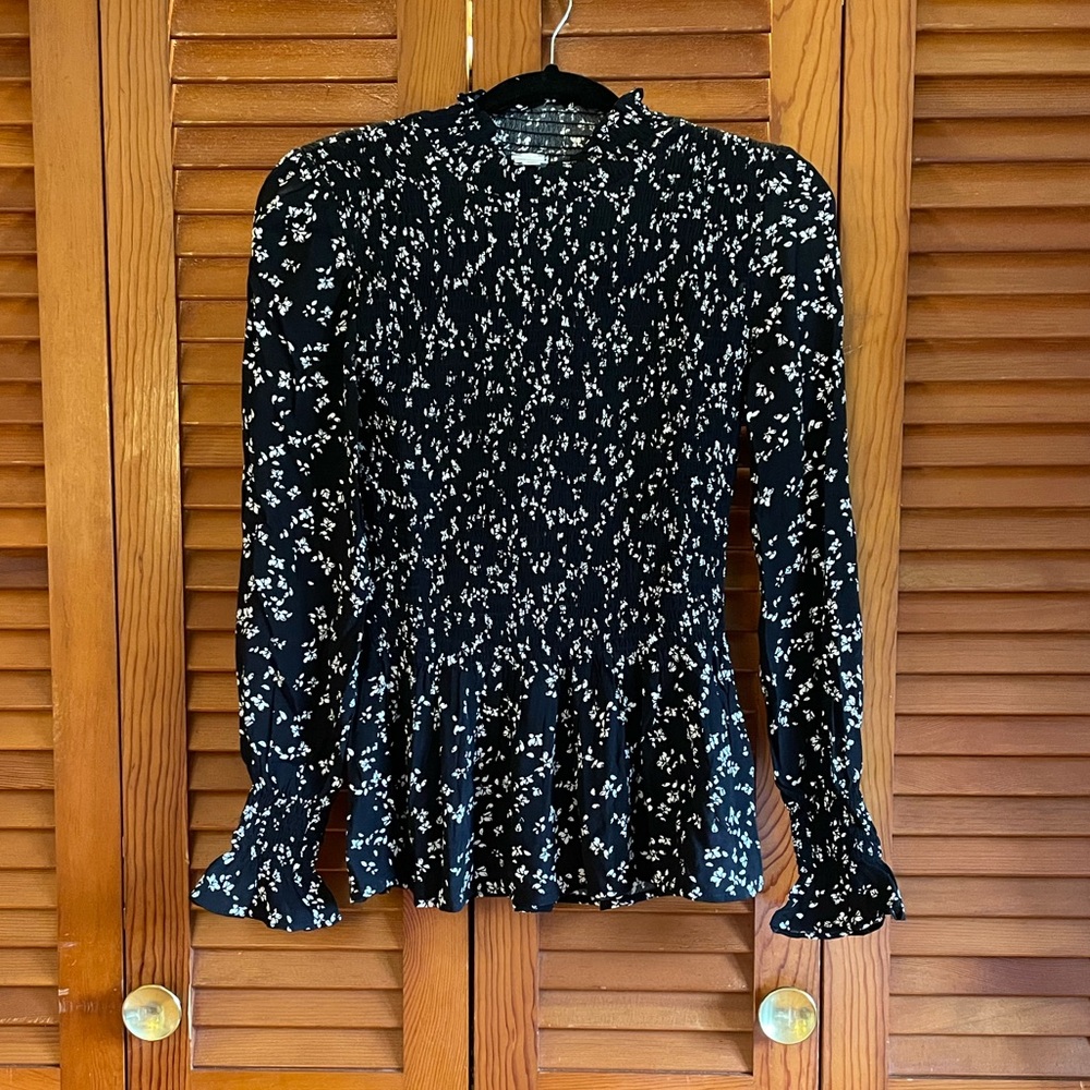 Floral Smocked Peplum Top